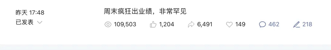 周末疯狂出业绩。。。